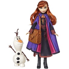 Disney Frozen II Anna Doll With Buildable Olaf Figure and Backpack Accessory