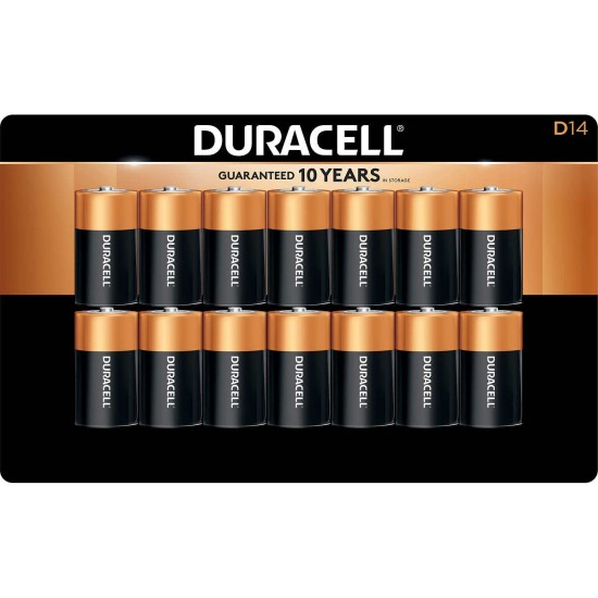  D 1.5 Volt Alkaline D14 Batteries, 14 Pack