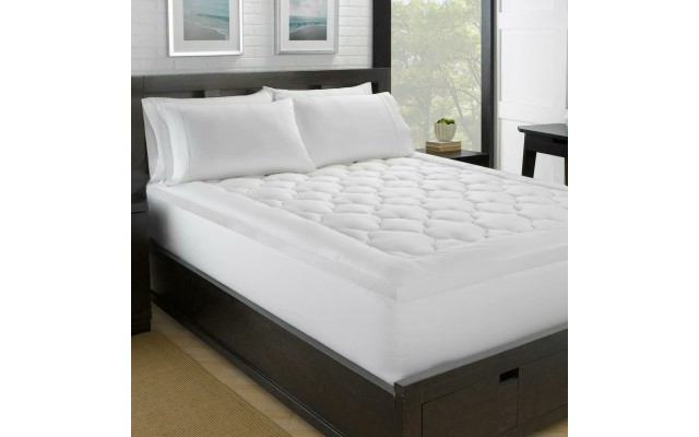  Lofty 100% Cotton Plush Gel Fiber Filled Mattress Pad – Twin