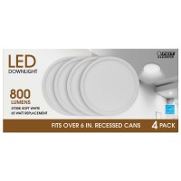 FEIT LED 7.5” Flat Panel Downlight, 4-pack