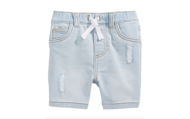  Baby Boys Denim Shorts (Light Blue, 24 Months)