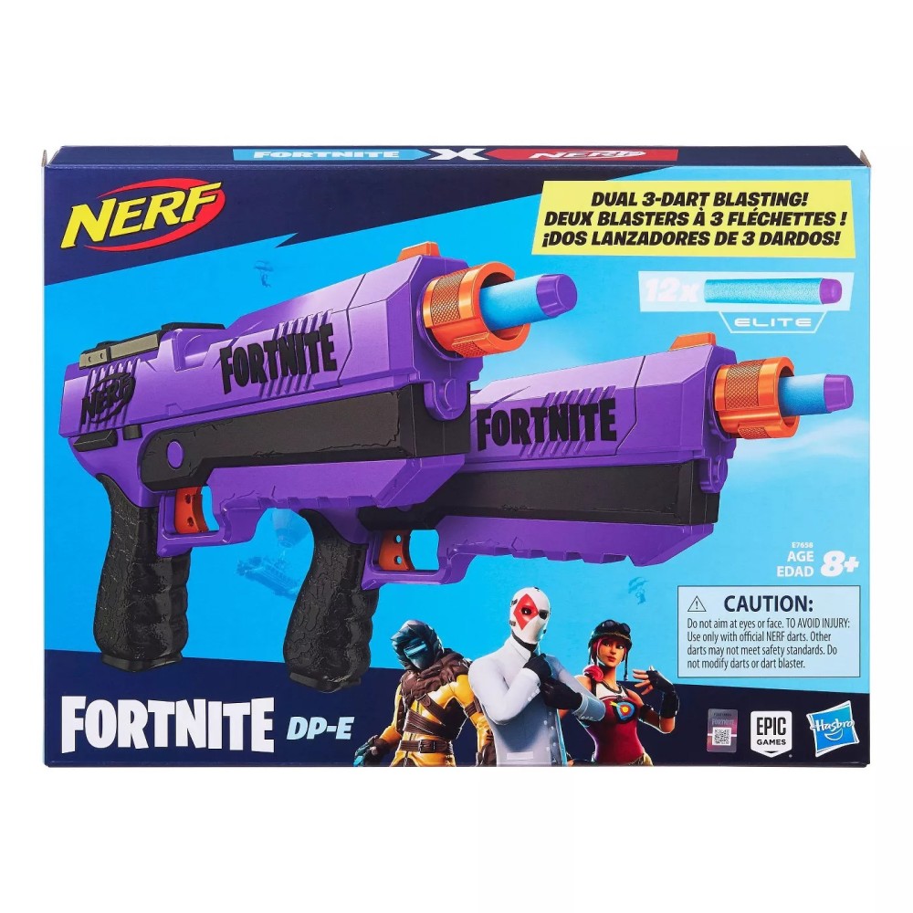 Fortnite-themed DP-E Blaster Nerf gun (Pack of 2)