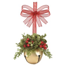 Ganz Kissing Krystals Mistletoe Gold Sleigh Bell