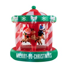 Gemmy Animated Christmas Carousel Airblown Lighted Inflatable Giant 117376