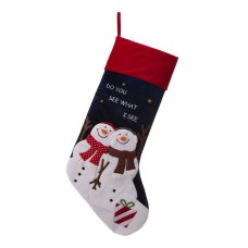 Glitzhome Velvet 3D Oversized Stocking, Snowman