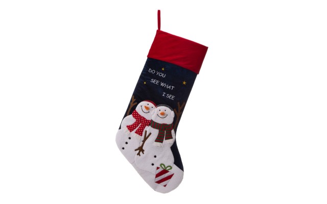  Velvet 3D Oversized Stocking, Snowman