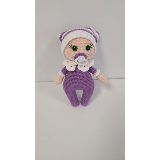 Handmade Amigurumi Baby Wool For Girls or Boys Funny Soft Toys Safety For Kids, Purple Baby - 3.14 inches