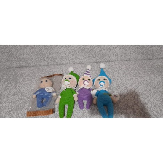 Handmade Amigurumi Baby Wool For Girls or Boys Funny Soft Toys Safety For Kids, Green Baby - 3.93 inches