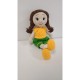 Handmade Amigurumi Crochet Wool Long Short Braided Hair Girls For Fun Game, Girl In Green Shorts - 5.11 inches, 5.11