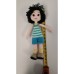 Handmade Amigurumi Crochet Wool Long Short Braided Hair Girls For Fun Game, Short Black Hair Girl - 5.90 inches, 5.90
