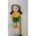 Handmade Amigurumi Crochet Wool Long Short Braided Hair Girls For Fun Game, Girl In Green Shorts - 5.11 inches, 5.11