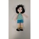 Handmade Amigurumi Crochet Wool Long Short Braided Hair Girls For Fun Game, Short Black Hair Girl - 5.90 inches, 5.90