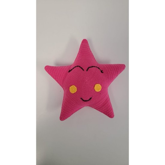 Handmade Amigurumi Wool Star Toy, Crochet Toy, Stuffed Star Toy, Cotton Toy, Pink