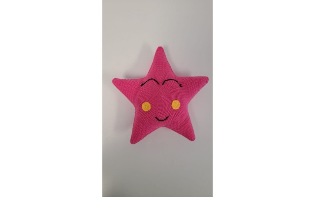 Handmade Amigurumi Wool Star Toy, Crochet Toy, Stuffed Star Toy, Cotton Toy, Pink