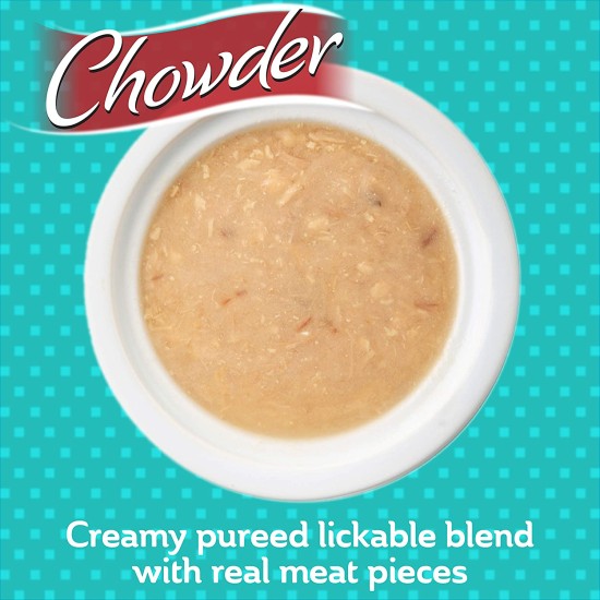 Hartz Delectables Chowder Lickable Wet Cat Treats for Kitten, Adult & Senior Cats (Chicken & Tuna, Pack of 12)