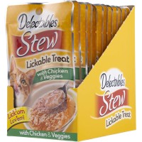 Hartz Delectables Stew Chicken & Veggies Lickable Cat Treat (Chicken & Veggies, 12 Pack)