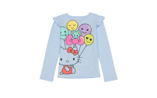 Hello Kitty Little Girls Balloons Long Sleeve Tee- 5