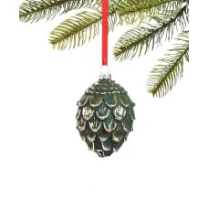 Holiday Lane Birds & Boughs Molded Glass Pine Ornament