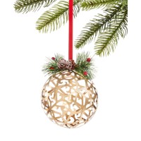 Holiday Lane Christmas Cheer Borwn Ball Ornaments