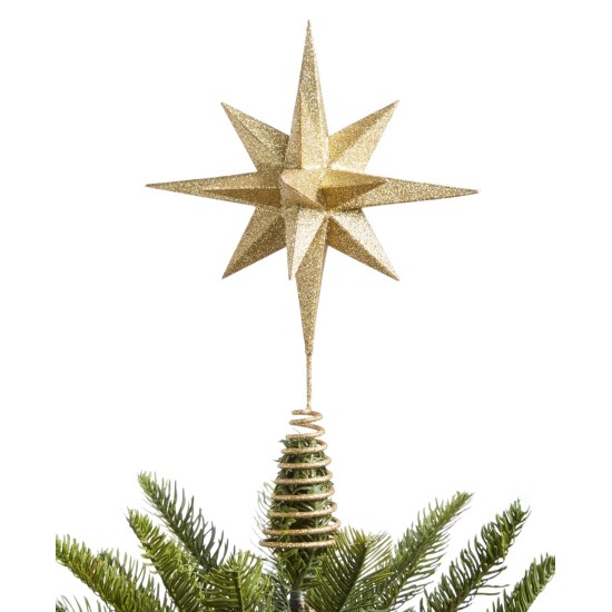  Christmas Cheer Gold Glitter Tree Topper