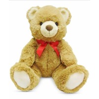 Holiday Lane Christmas Cheer Plush Brown Bear with Red Bow