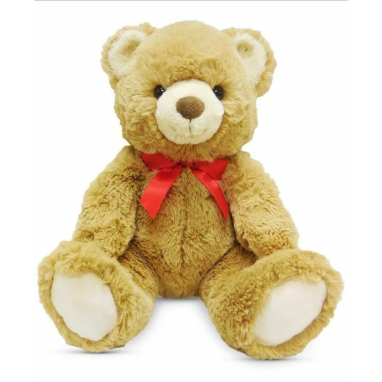  Christmas Cheer Plush Brown Bear with Red Bow