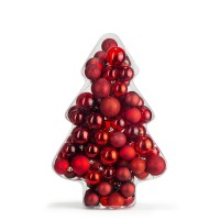 Holiday Lane Christmas Cheer Set of 100 Red Glitter Shatterproof Box Ornaments