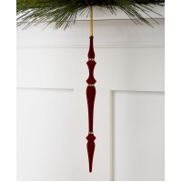 Holiday Lane Evergreen Dreams, Burgundy Flocked Icicle Ornament