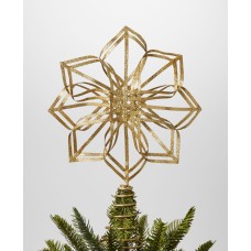 Holiday Lane Evergreen Dreams Gold Glitter Snowflake Tree Topper
