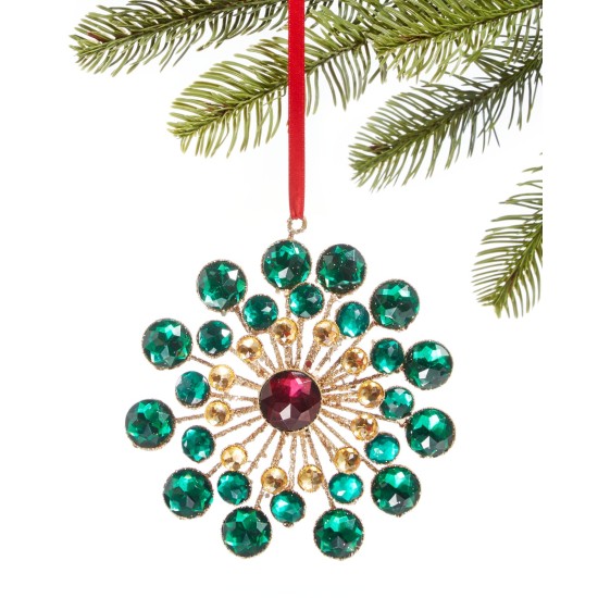  Evergreen Dreams, Jewel Embellished Snowflake Ornament