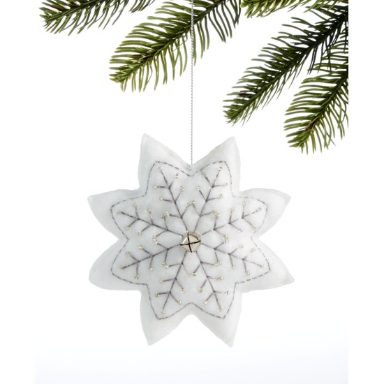  Holiday Collection Embroidered Felt Snowflake Ornament