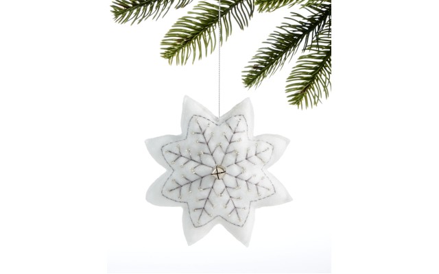  Holiday Collection Embroidered Felt Snowflake Ornament