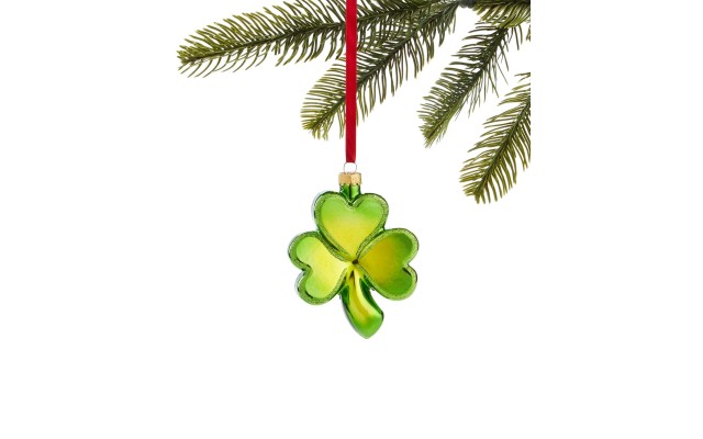  Irish Molded Green Clover Ornaments
