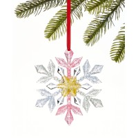 Holiday Lane Merry & Brightest Multi-Color Glitter Snowflake