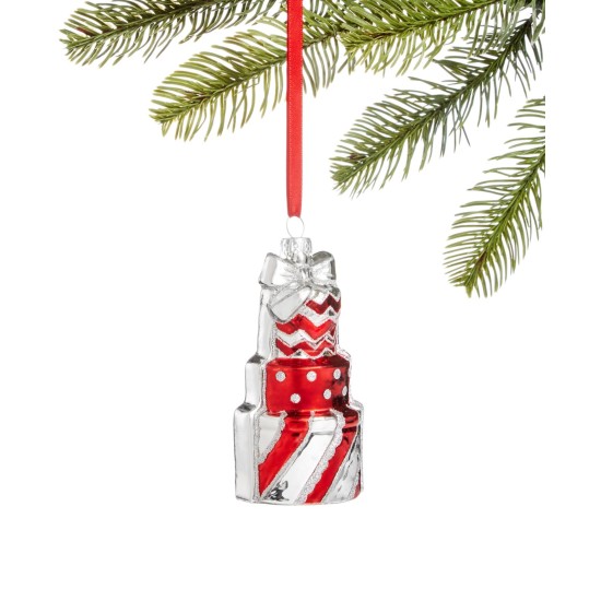  Peppermint Twist Stacked Gift Box Ornament