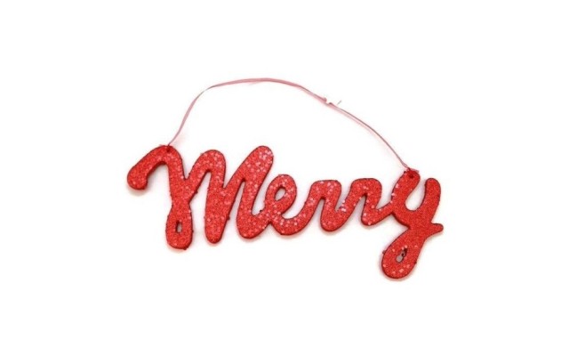  Red Glitter “Merry” Christmas Tree Decoration