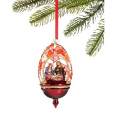 Holiday Lane Renaissance Holy Family in Stained Glass Dome Ornament