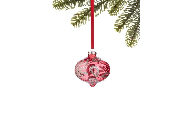  Ruby Red Holiday Colored Glass Onion Ornament