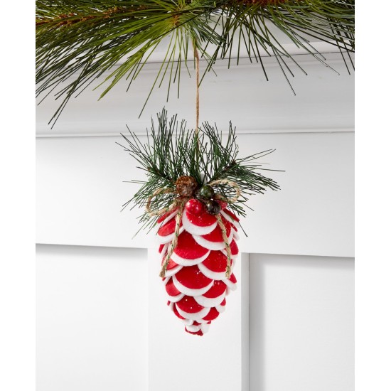  Santa’s Favorites Red Pine cone Ornament