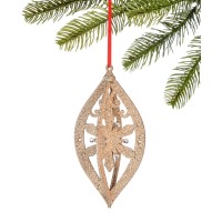 Holiday Lane Shimmer & Light Gold Glitter Christmas Tree Ornament