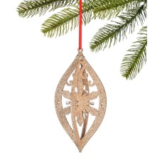Holiday Lane Shimmer & Light Gold Glitter Christmas Tree Ornament