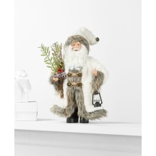 Holiday Lane Standing Santa with Lamp & Branch