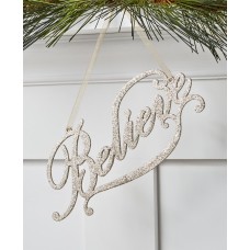 Holiday Lane Type Script Believe Ornament