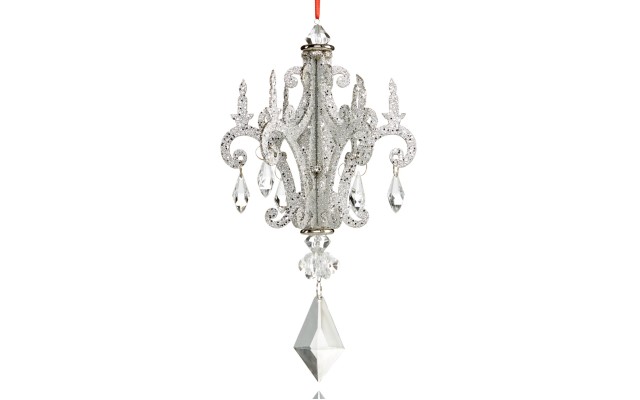  Typescript Glittered Chandelier with Dangling Clear beads
