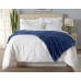 Home Fashion Designs Luxury Velvet Plush All-Seasons Soft Flannel Fleece Oversized Throw. Lightweight, Cozy and Warm (Oversized Throw 50″ x 70″, Navy)