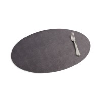 Hotel Collection Faux Leather Oval Placemat