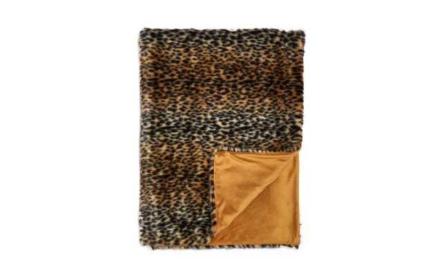  Collection Leopard Faux Fur Throw