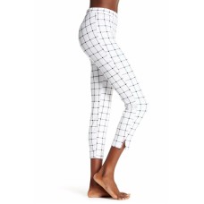 Hue Women Windowpane Loafer Ponte Skimmer Leggings U16556 (White, M)