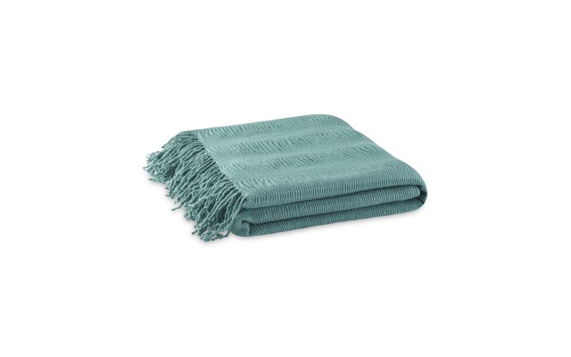 Reeve Luxury Ruched Throw Aqua 50×60 Premium Soft Cozy Soft Acrylic For Bed