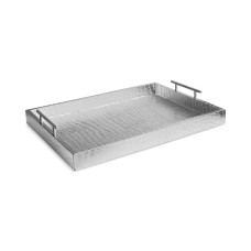 Jay Imports Handled Alligator Tray Silver